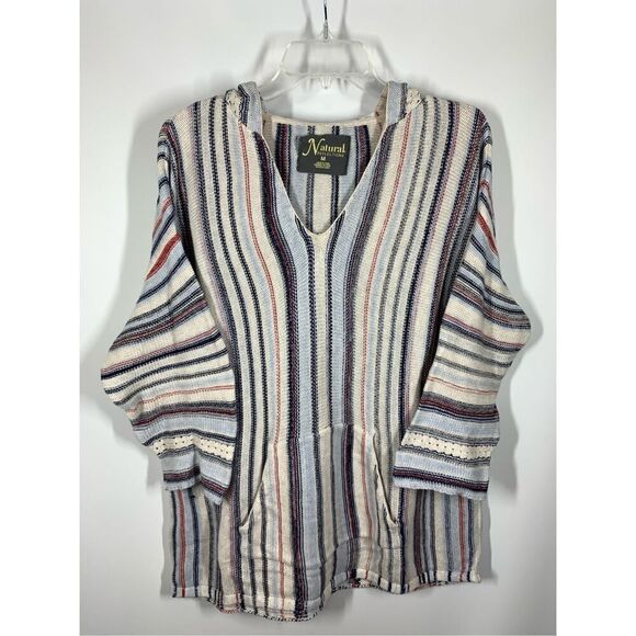 Natural Reflection Women's Striped Hooded Sweater Multicolor Size Medium - Picture 1 of 8